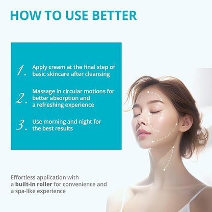 Re.SPN Bakuchiol Lifting Roller Cream, Niacinamide, Retinol, Adenosine, Caffeine | Self-Care, Vegan, Intense Hydration | Korean Face and Neck Cream with Guasha, Korean Skin Care(50ml/1.69 fl oz)