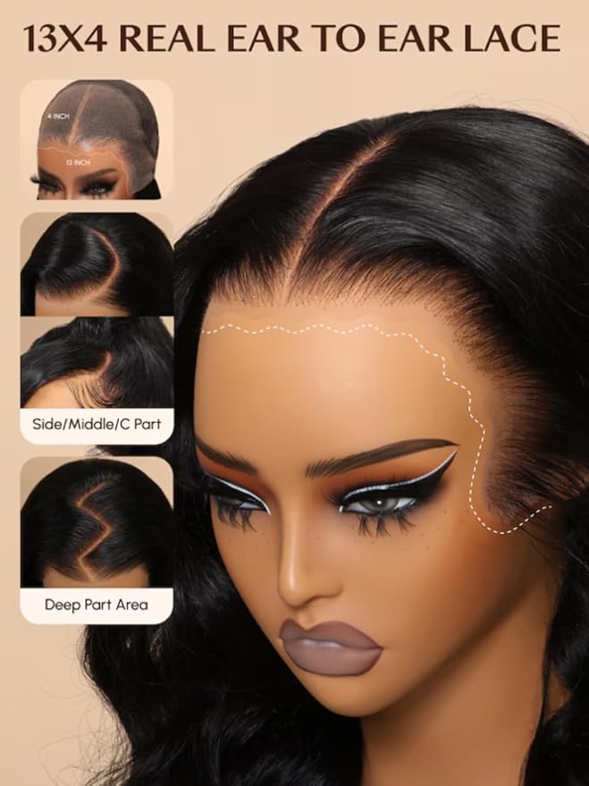 Sunber Curly Human Hair Lace Front Wig Put On and Go Bye Bye Knots Highlight Honey Blonde Curly 13x4 Lace Front Pre Cut Lace With Baby Hair 180% Density No Glue 3S Wear and Go 18Inch Beginner Friendly