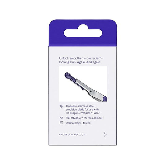 Flamingo Dermaplane Blades Refills, Dermaplane Razor for Women Face, 6 Razor Blades