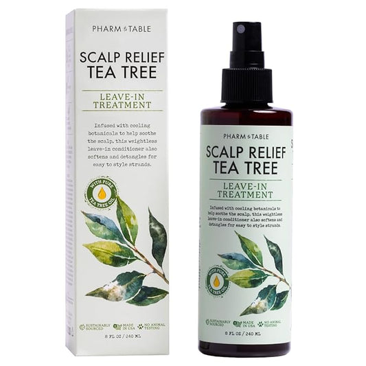 Scalp Relief Tea Tree Leave-In Conditioner, Soothes Itchy, Dry Scalp, Hydrates, Detangles & Nourishes Hair, Lightweight Formula, 240ml/8 fl oz
