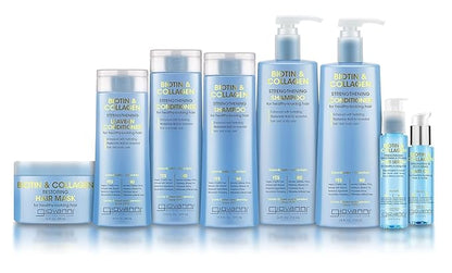 GIOVANNI Biotin & Collagen Hair Mask - Deeply Conditions, Detangles, Helps Rebond Split Ends, For All Hair Types, Moisturizing, Helps Create Shine & Manageability, Cruelty-Free, Salon-Quality - 10 Oz