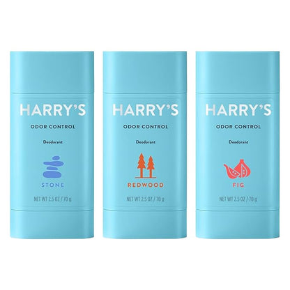 Harry's Aluminum Free Deodorant for Men - Odor Control, Stone, Fig, Redwood Scent, 2.5 Oz, 3-Pack, Men Deodorant Aluminum Free