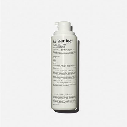 Nécessaire The Body Peel. Resurfacing Serum for KP, Ingrowns, Strawberry Skin and Discoloration. 10% AHA, 1% BHA, 1% PHA, Peeling Peptide. Dermatologist-Tested. Hypoallergenic. Non-Comedogenic. 150ml