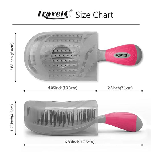 NuWay® U.S. Patented Vented TravelC® for All Hair Types is Hair Dryer Safe (Gray)