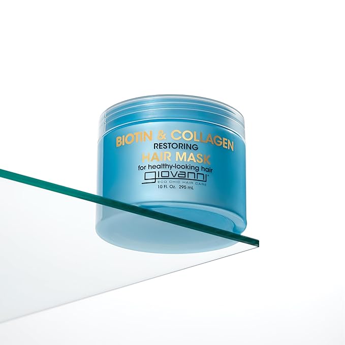 GIOVANNI Biotin & Collagen Hair Mask - Deeply Conditions, Detangles, Helps Rebond Split Ends, For All Hair Types, Moisturizing, Helps Create Shine & Manageability, Cruelty-Free, Salon-Quality - 10 Oz