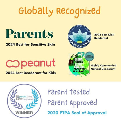 MONA BRANDS 100% Natural Kids Deodrant for Boys and Girls | Safe Deodorant for Kids | No Baking Soda, Aluminum or Synthetic Scents | Hypoallergenic (ORANGE 1.76 Oz)