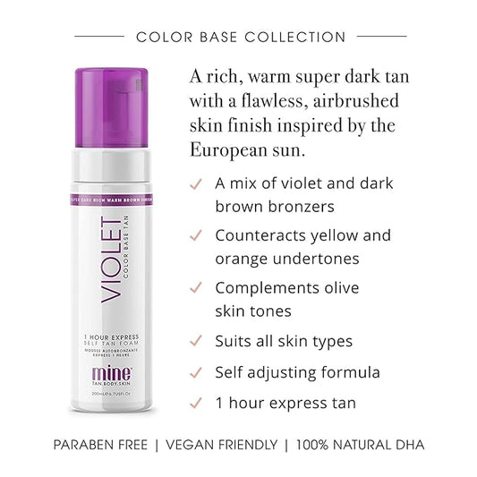MineTan Best Sellers Self Tanner Bundle | Includes Cult Faves - Violet Self Tan Foam, Rose Mist Face Tanner, Self Tanner Mitt Applicator + Exfoliating Mitt for Self Tan Removal & Prep; No orange tones