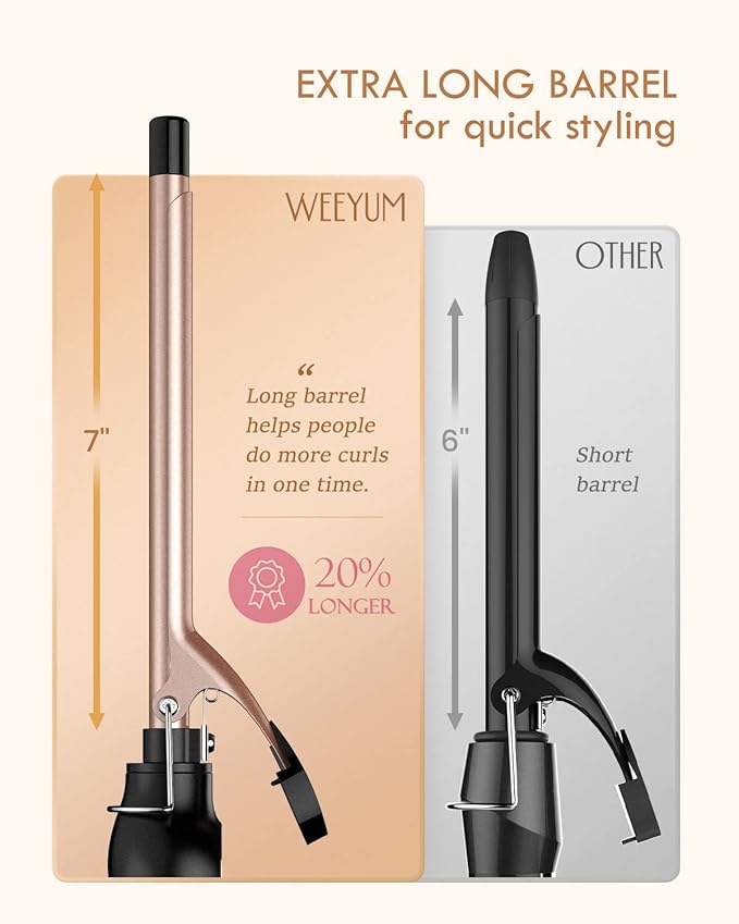 Small Curling Iron 1/2 Inch Barrel, Tiny Curling Wand for Short Hair, Ceramic Tourmaline Hair Curling Iron Double Voltage(100-240V)