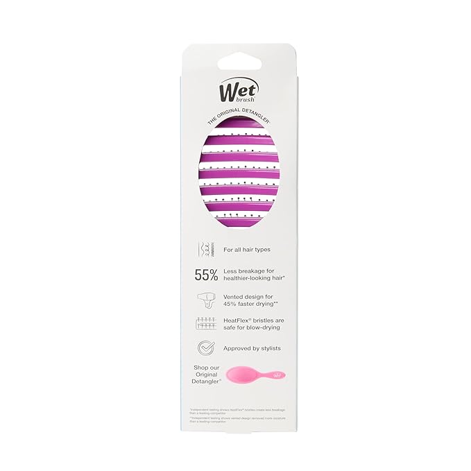 Wet Brush Speed Dry Hair Brush, Purple, Vented Design & Soft HeatFlex Bristles, Blow Dry Safe, Ergonomic Handle Manages Tangles & Uncontrollable Strands, Pain-Free Hair Accessories