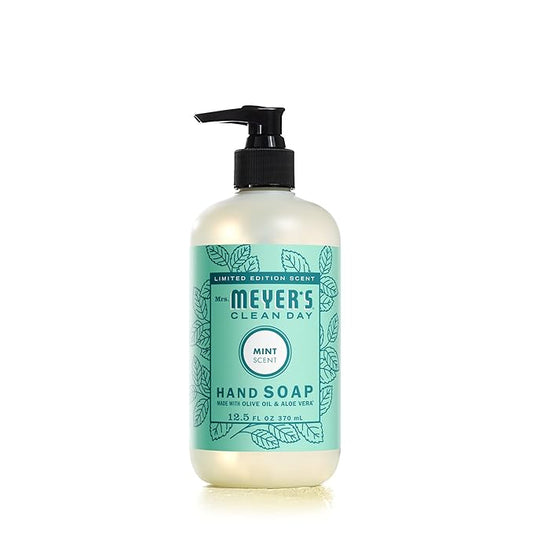 MRS. MEYER'S CLEAN DAY Hand Soap, Made with Essential Oils, Biodegradable Formula, Limited Edition Mint, 12.5 fl. oz