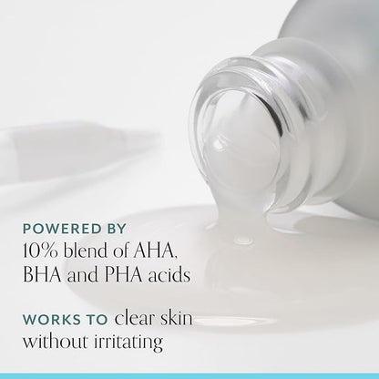 Bliss Clear Genius Clarifying Overnight Liquid Peel - 1 Fl Oz - Clear Pores & Exfoliate Skin - Non-Irritating - Clean - Vegan & Cruelty-Free
