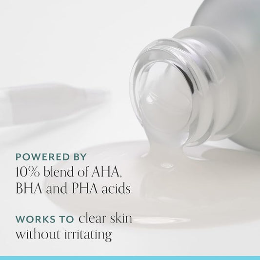 Bliss Clear Genius Clarifying Overnight Liquid Peel - 1 Fl Oz - Clear Pores & Exfoliate Skin - Non-Irritating - Clean - Vegan & Cruelty-Free