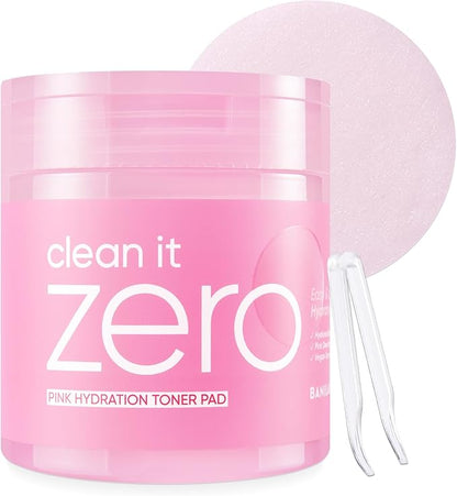 BANILA CO Clean it Zero Pink Hydration Toner Pad | Vegan Korean 3-Layered Pads | Hyaluronic Acids and Vitamin Complex to Moisturize and Soothe Skin | Hypoallergenic, Alcohol Free (70 Pads)