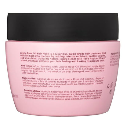 Luseta Rose Oil Hair Mask Moisturing & Hydrating Masque 16.9 Oz Deep Nourishment for Fine and Dry Hair, Sulfate and Paraben Free