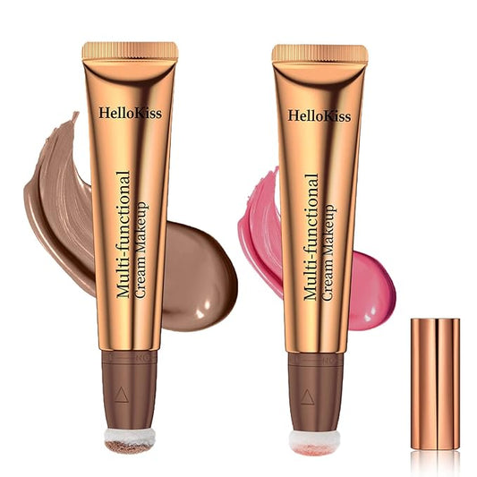 Contour Beauty Wand,Liquid Blush Wand,Face Contouring with Cushion Pink Blush
