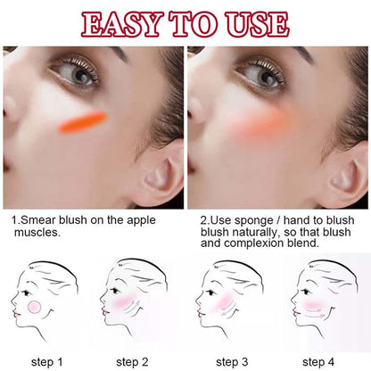 Cream Blush Stick,Blush Stick for Cheeks with Contour Citrus Pink）