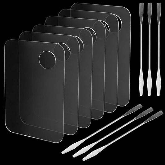 6 PCS Acrylic Makeup Palette, Clear Makeup Palette