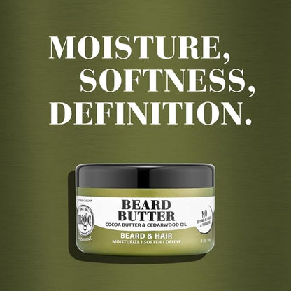 Softsheen-Carson Magic Shaving Beard Grooming Kit for Men with Cedarwood Oil, Includes Beard Butter, Scrub and Cleanser, Gift Set for Facial Hair Care,1 kit