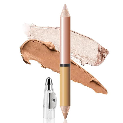 2 in 1 Cream Bronzer and Highlighter Stick,Cream