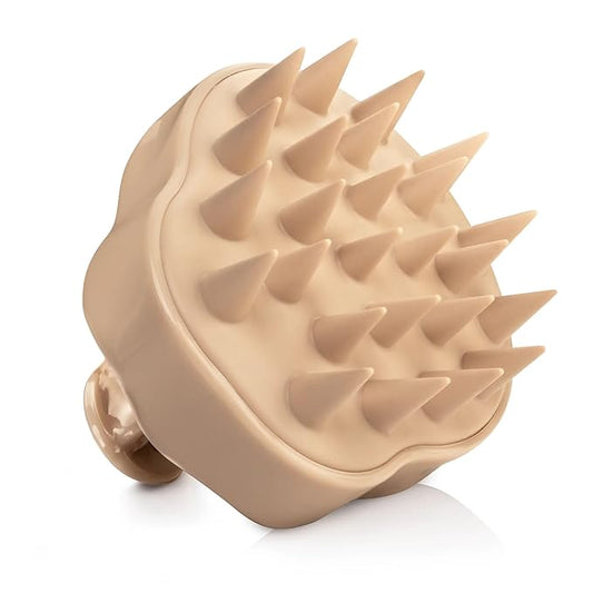 Rizos Curls Scalp Massage Brush, Remove Buildup, Stimulate Scalp Supporting Hair Health & Growth, Remove Dandruff Soothing Scalp, Comfortable Hold, Nude