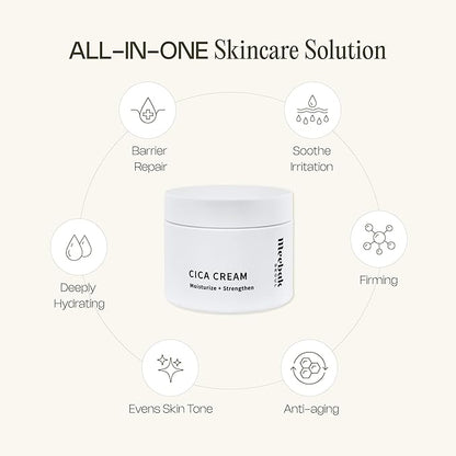 Meebak Cica Cream | Daily Repair Moisturizer with Niacinamide, Ceramide, & Retinol | Deep Hydration & Soothing | Locks in Moisture | Suitable for Sensitive Skin