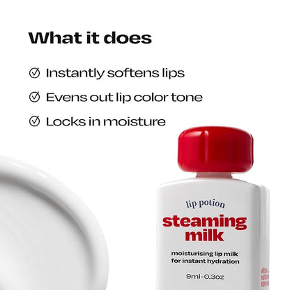 Lip Potion Steaming Milk | Lip Primer & Color Softener with Instant Steaming Care Effect | 0.3 Oz