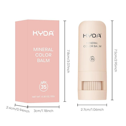 Mineral Color Balm, SPF 35 Multi Color Stick for Lips, Cheeks& Eyes, Blendable Creamy Lightweight Formula, Buildable Shimmer Finish, Multiuse Makeup Stick, Blush