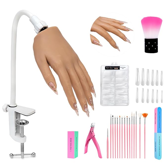 Nail silicone practice hand for