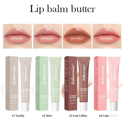 4PCS Summer Lip Butter Balm,Conditioning Lip Mask and Lip Balm for Instant Moisture,Nourishing Lip Care with Natural Ingredients,Soothes Softens Dry Lips
