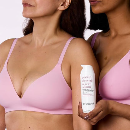 This Works Perfect Cleavage & Neck Serum with Marine Algae & Hyaluronic Acid – Neck Cream Firms & Hydrates – 5 fl oz