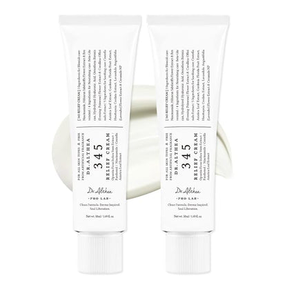 Dr.Althea 345 Relief Cream | Daily Face Moisturizer | Blemish Relief Care | Soothing Recovery & Moisture with Niacinamide, Panthenol | Korean Vegan Skin Care for All Skin Types | 1.7 Fl Oz (Pack of 2)