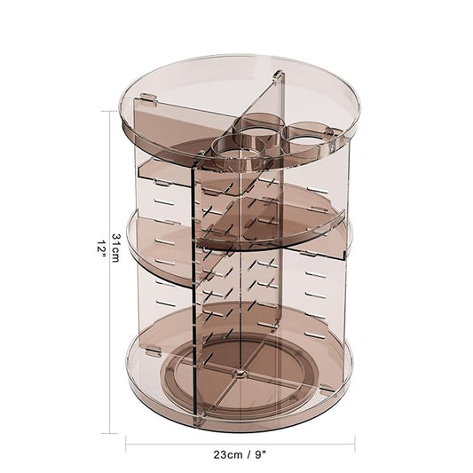 Rotating makeup organizer countertop, diy
