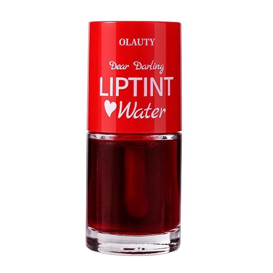 Lip Tint Stain Set, Korean Lip Tint Glossy Lip Stain Plumping Mini Liquid Lipstick, Multi-use Lip and Cheek Tint, Long-Wear Lip Stain Non-Stick Cup Smudge-proof & Lightweight Lip Tint (Cherry)
