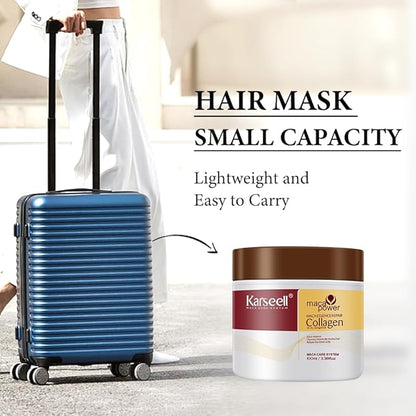 Karseell 3.38floz 100ml Collagen Hair Treatment Deep Repair Conditioning Argan Oil Collagen Hair Mask Essence for Dry Damaged Hair All Hair Types