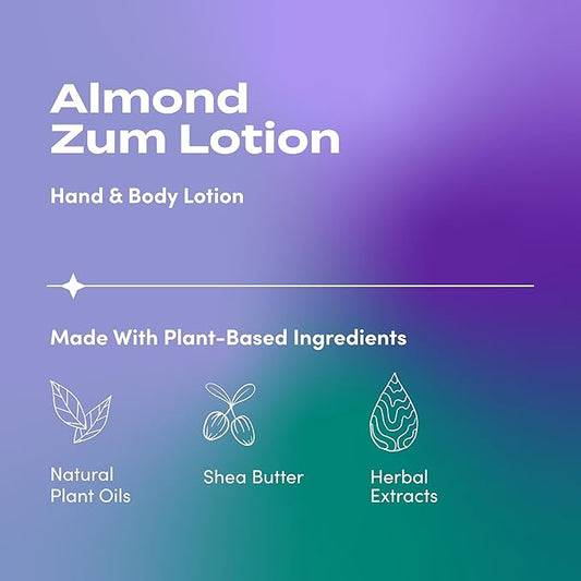 Zum Indigo Wild Hand & Body Lotion - Natural Hand Lotion for Dry Hands - Body Lotion for Women & Men - Body Moisturizers Include Shea Butter, Jojoba Oil & More - Almond Scent - 6 fl oz