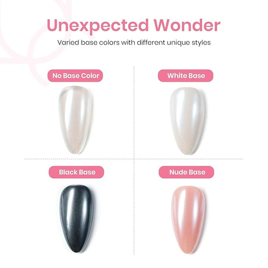 beetles Gel Polish White Chrome Nail Powder for Gel Nails, Pearl Nail Powder Mirror Effect Nail Glitter Manicure Holographic Pigment for Nail Art Design Gifts