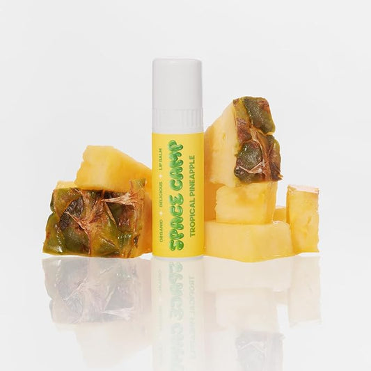 Space Camp Wellness Jumbo Lip Balm - Tropical Pineapple Organic Flavored Balm (2 Pack)