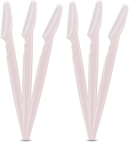 16 Pcs Light Pink Eyebrow Razor, Face Razors Multipurpose, Facial Razors for Women Men, Eyebrow Trimmers Shaver with Protective Cover, Dermaplaning Tools for Face Body Use, Facial Hair Removal Tools