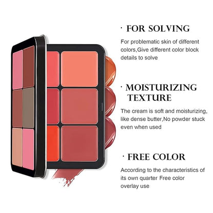 12 Colors Blush Palette,Highlighter Blush Powder Makeup,Long-Wearing,Smudge Proof,Natural-Looking,Blendable Cosmetics Makeup