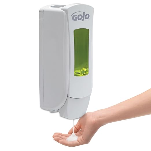 GOJO Foam Hand and Showerwash, Citrus and Ginger Fragrance, 1250 mL Foam Wash Refill ADX-12 Push-Style Soap Dispenser (Pack of 3) - 8813-03