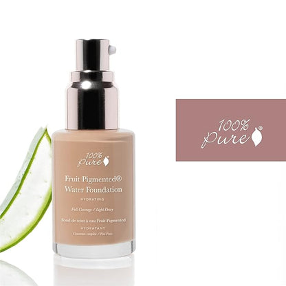 100% PURE Water Foundation Full Coverage Hydrating Makeup, Fl Oz