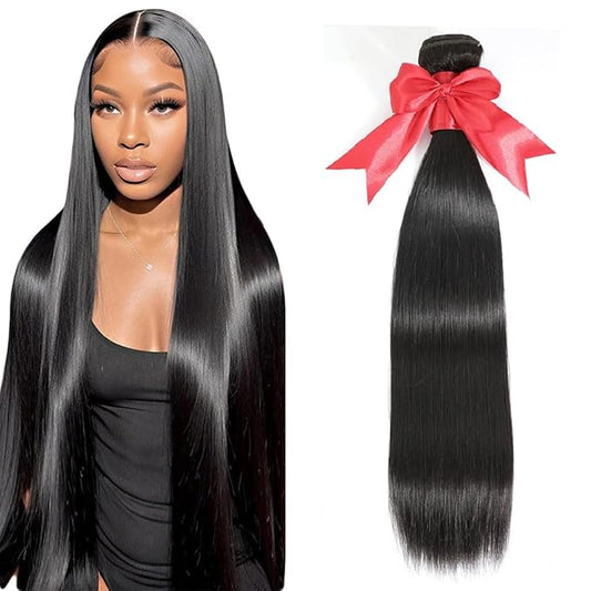 10A Straight Single Bundles Human Hair 14 Inch Brazilian Straight Human Hair 1 One Bundles 100% Unprocessed Virgin Hair Weave Natural Black Color