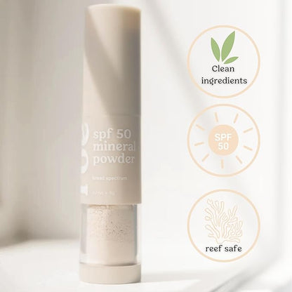 Roe Wellness- Kids SPF 50 Brush On Mineral Sunscreen Powder, Reef-Friendly, Easy to Apply for Kids, Babies & Parents