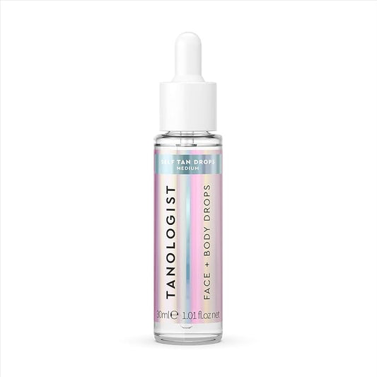 Tanologist Medium Self Tan Drops, Streak-Free Body & Face Tanning Drops, For Moisturizer & Lotion, Natural Bronzing Face Tanner, Skincare Ingredients, 1.01 fl. oz/30 ml Bottle