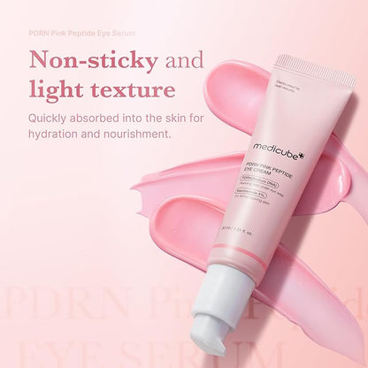 medicube Salmon DNA PDRN Pink Peptide Eye Serum with Niacinamide and 99% Purity Retinol for Fine Lines, Uneven Skin Tone, Korean Skin Care 1.01fl.oz