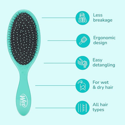 Wet Brush Original Detangler Hair Brush, Amazon Exclusive Aqua- Ultra-Soft IntelliFlex Bristles-Detangling Hairbrush Glides Through Tangles - All Hair Types (Wet & Dry Hair) - Women & Men (Pack of 2)