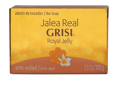 Grisi Royal Jelly Soap, Cleansing, and Smoothing Soap Nourish your skin, Improves your skin Elasticity, Extra Hydration, 6-Pack of 3.5 Oz each, 6 Bar Soaps.