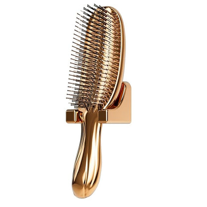 AJXX Scalp Massage Hairbrush - UNbrush Detangling Brush, Wet Hair Brush and Dry Hair Brush, with Super Soft Flexible Bristles for All Hair Types, Painless - Ergonomic Design for Men and Women (Gold)