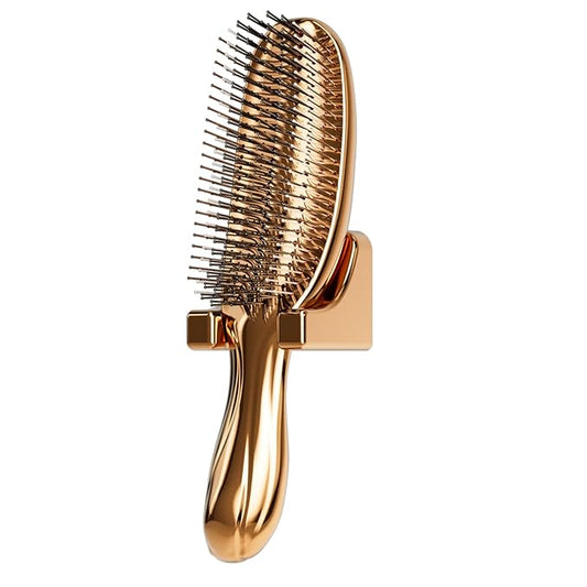 AJXX Scalp Massage Hairbrush - UNbrush Detangling Brush, Wet Hair Brush and Dry Hair Brush, with Super Soft Flexible Bristles for All Hair Types, Painless - Ergonomic Design for Men and Women (Gold)