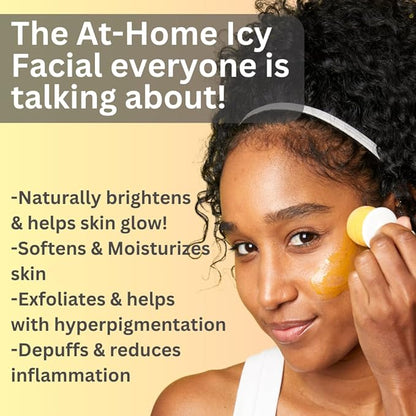 Love & Pebble Beauty Pops - Ice Roller Massage & Skin Care Ice Mask for Face Set with Turmeric & Aloe | Cryo Dermal Benefits of Ice Face Roller and Gua Sha, As Seen on Shark Tank and Tik Tok